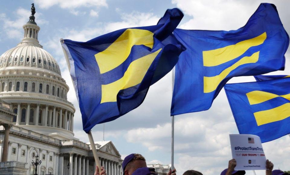 Human Rights Campaign "equality flags" on Capitol Hill in Washington, D.C.