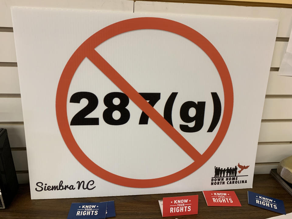 A sign against 287(g)