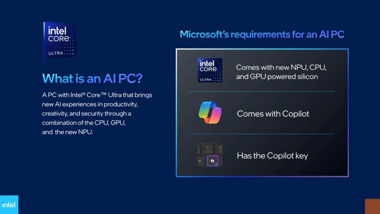  Microsoft's requirements for an ai pc. 