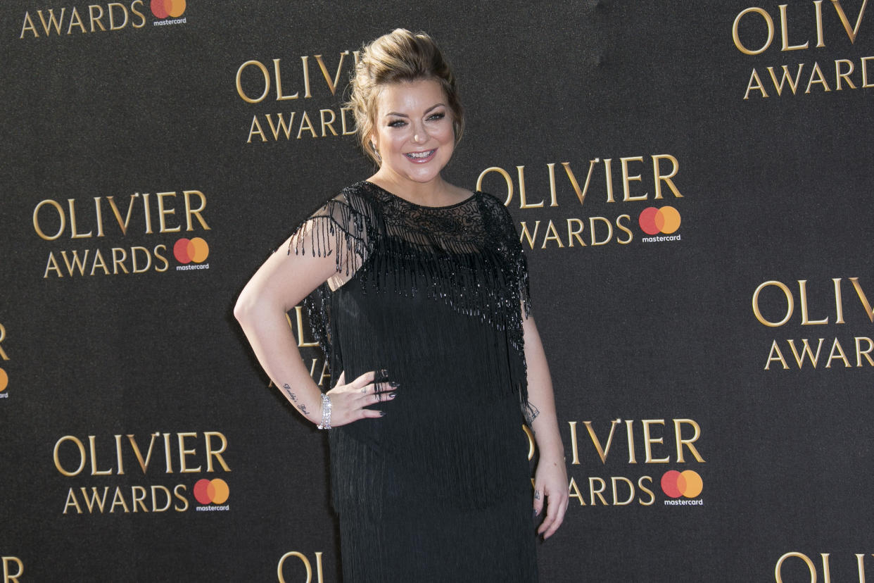 Sheridan Smith poses for photographers upon arrival at the Olivier Awards at the Royal Albert Hall in central London, Sunday, April 9, 2017. (Photo by Joel Ryan/Invision/AP)