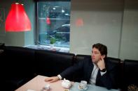 CEO Benjamin Devos of the French bakery Comptoirs de France talks during an interview at one his his cafes in Beijing as the country is hit by an outbreak of the novel coronavirus