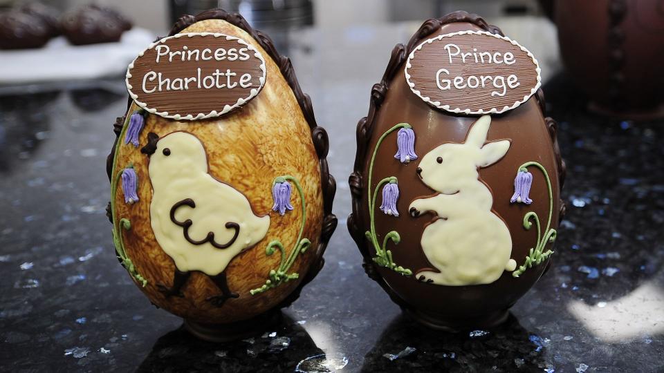 Easter eggs were presented to Princess Charlotte and Prince George by the cookery school at Taylors of Harrogate  in 2016