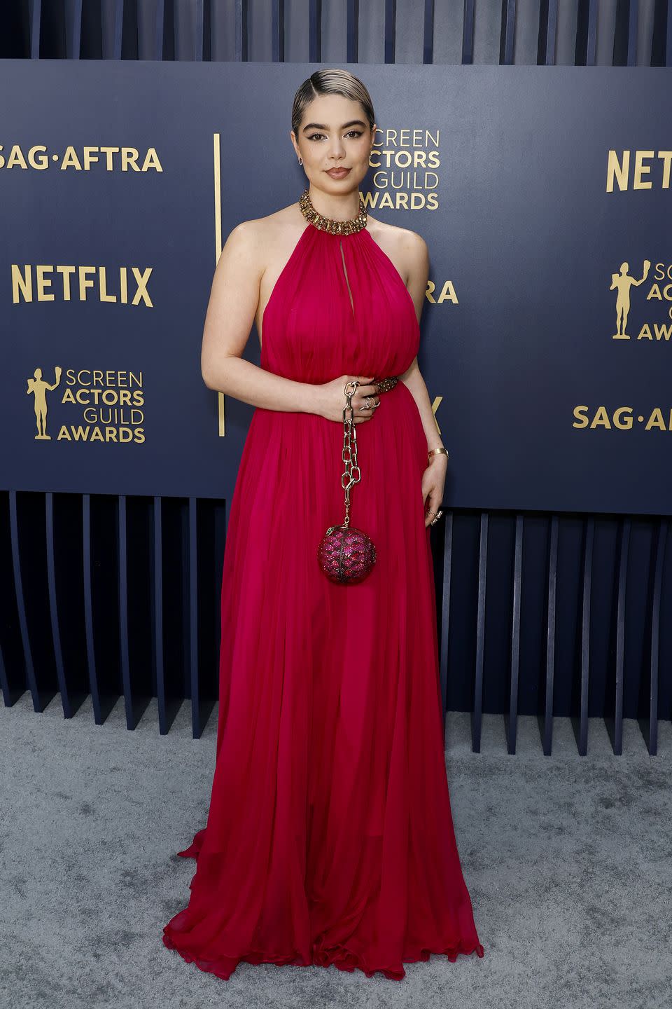 los angeles, california february 24 aulii cravalho attends the 30th annual screen actors guild awards at shrine auditorium and expo hall on february 24, 2024 in los angeles, california photo by frazer harrisongetty images