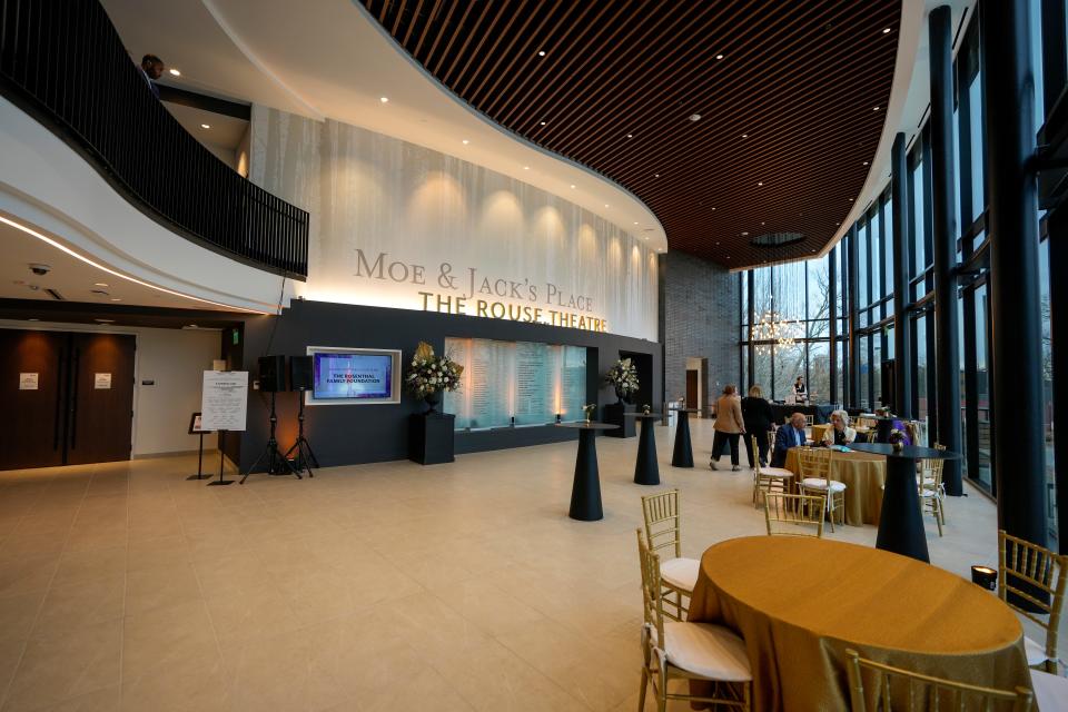 The main lobby on opening night of the new Moe & Jack's Place – The Rouse Theatre at Playhouse in the Park.