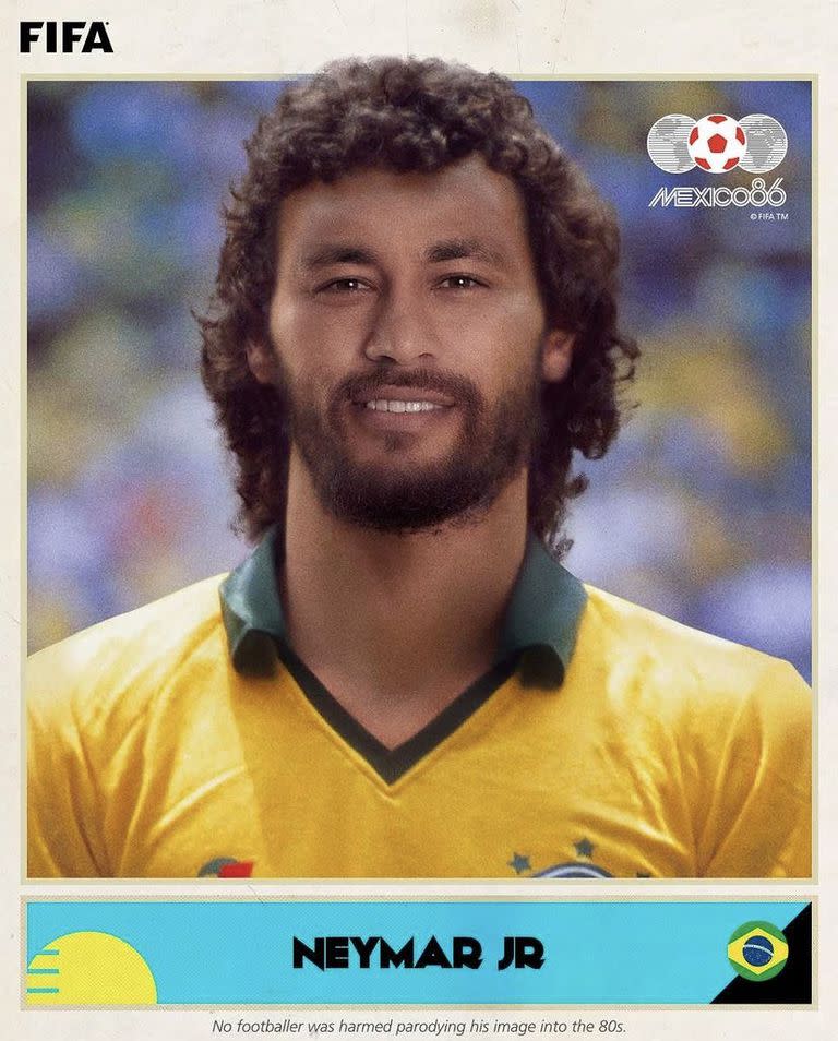 Así hubiese lucido Neymar en el '86, según la FIFA