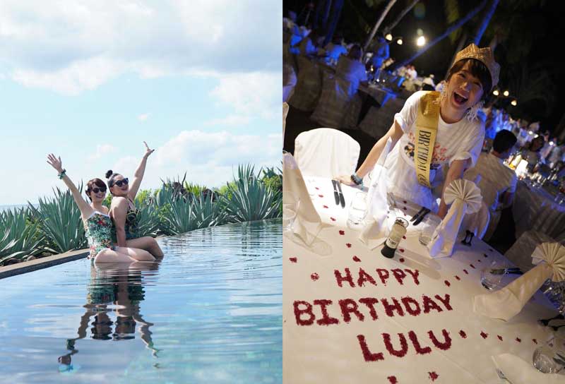 Lulu今年趁著33歲生日邀三五好友一起去模里西斯慶生兼度假。（天地合娛樂提供）