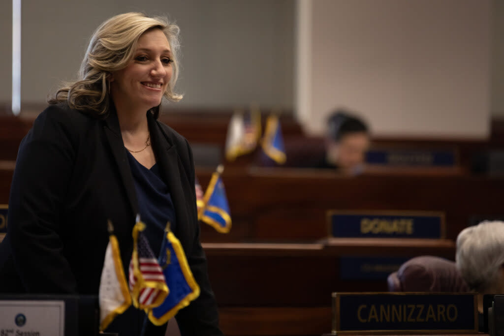 Nevada Senate Majority Leader Nicole Cannizzaro, who was first elected in 2016 and was pregnant during the 2023 legislative session, has said it’s important to find balance and set boundaries as a legislative mom. (Trevor Bexon / Nevada Current)