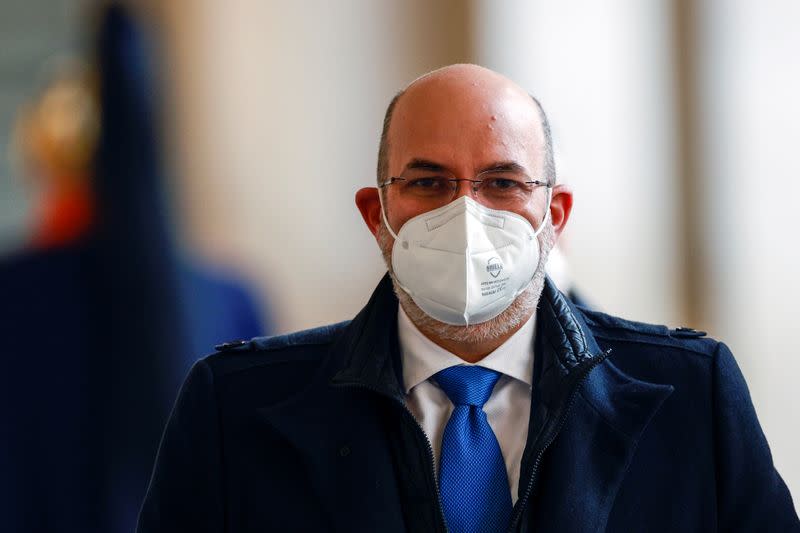 FILE PHOTO: Italy's 5-Star Movement's leader Vito Crimi arrives for a meeting with Italian President Sergio Mattarella at the Quirinale Palace in Rome