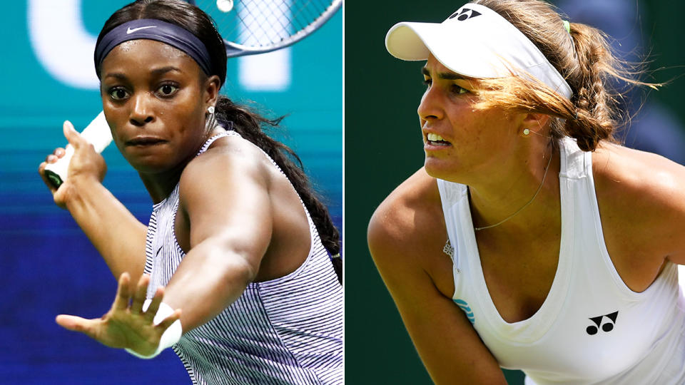 Sloane Stephens, left, has described Monica Puig's comments about coach Kamau Murray 'inappropriate'.