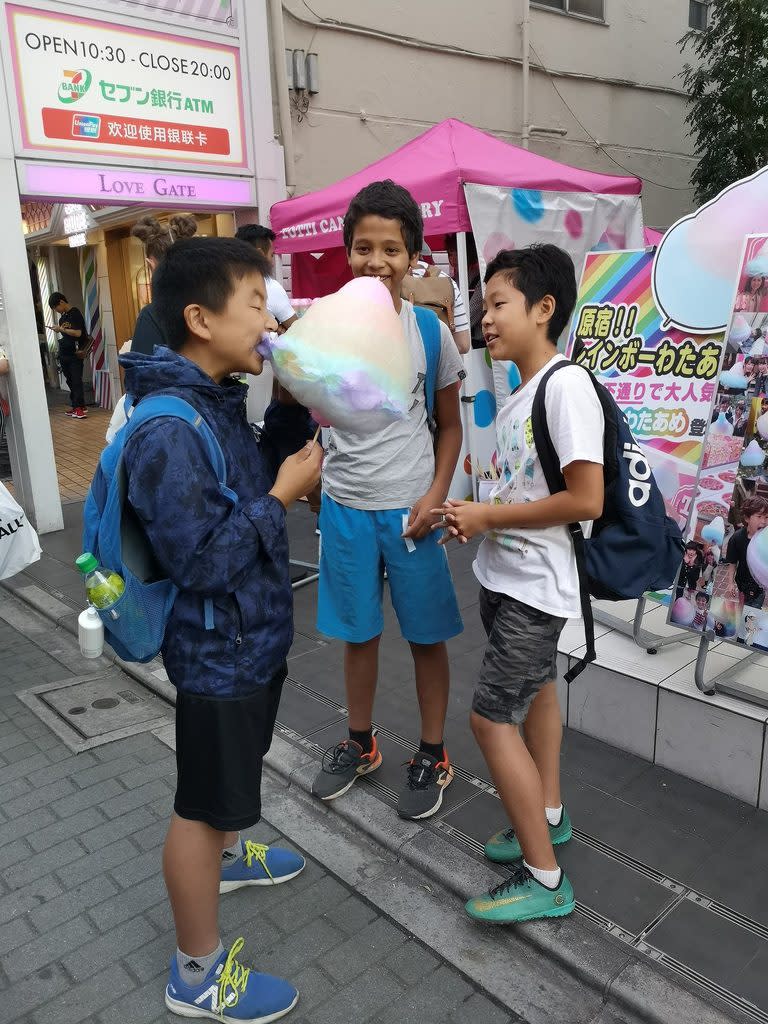 Cotton candy in pastel unicorn colours is a hit with youths here.