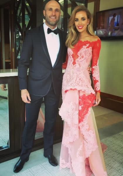 Chris showed off his glamorous wife by posting a cute couple shot before the big event! Photo: Instagram/cjayfive.