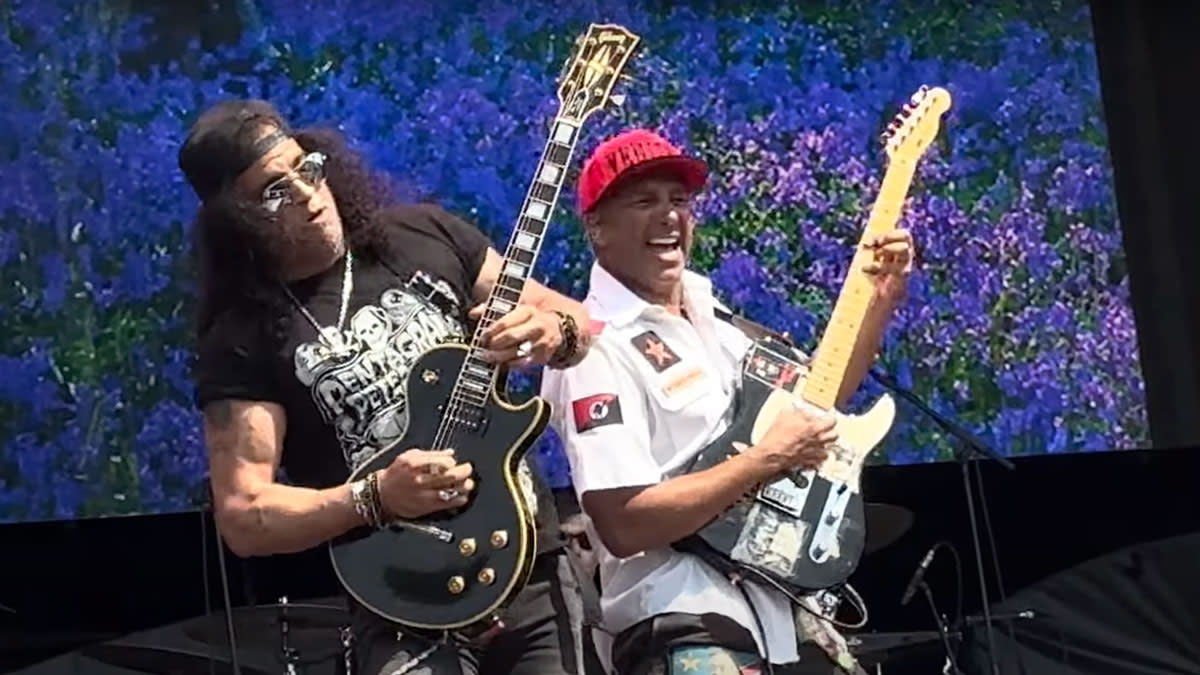  Slash and Tom Morello perform live at Graspop Metal Meeting 2023 