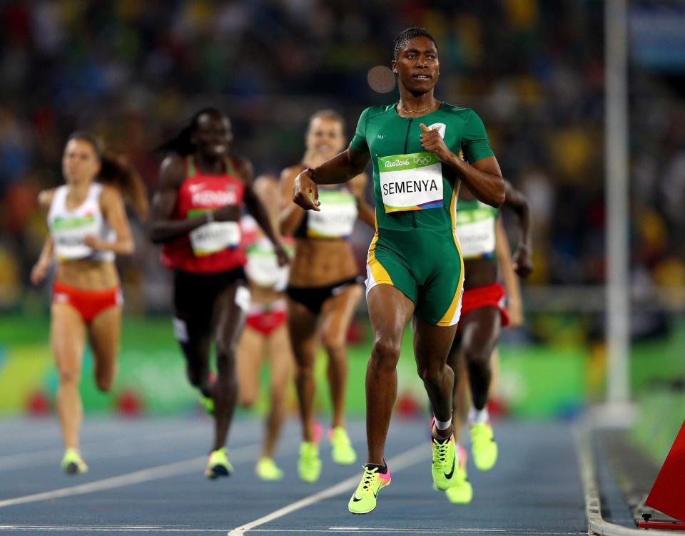 <p>Caster Semenya of South Africa leads the field during the Women’s 800 meter Final on Day 15 of the Rio 2016 Olympic Games at the Olympic Stadium on August 20, 2016 in Rio de Janeiro, Brazil. (Photo by Ian Walton/Getty Images) </p>