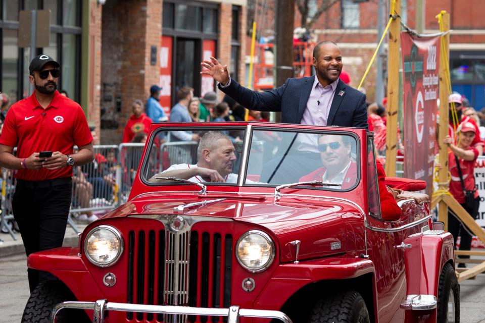 Hall of Fame shortstop Barry Larkin was the grand marshal of the Findlay Market Opening Day Parade in 2022.