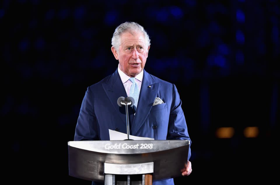 Prince Charles declares the 2018 Commonwealth Games open. Source: Getty