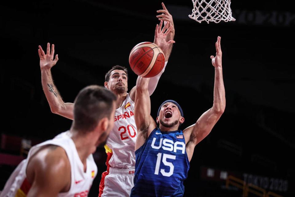 US-Basketballer schlagen Spanien - Gegner steht fest