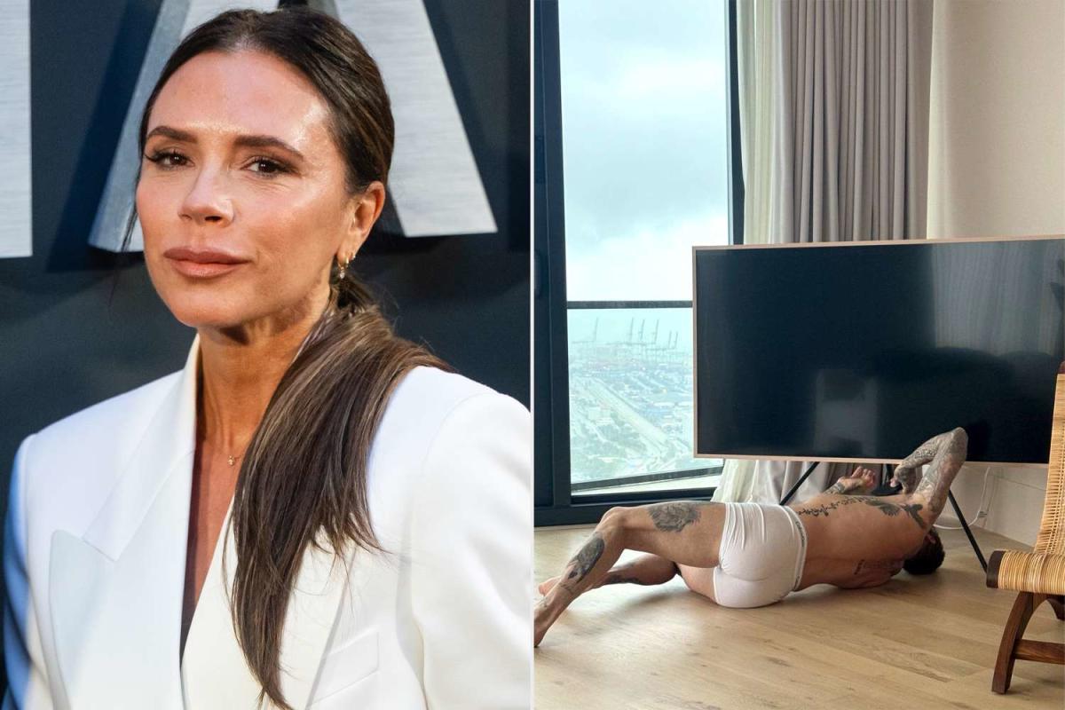 Victoria Beckham Shares Pic of David Beckham Fixing His TV in His