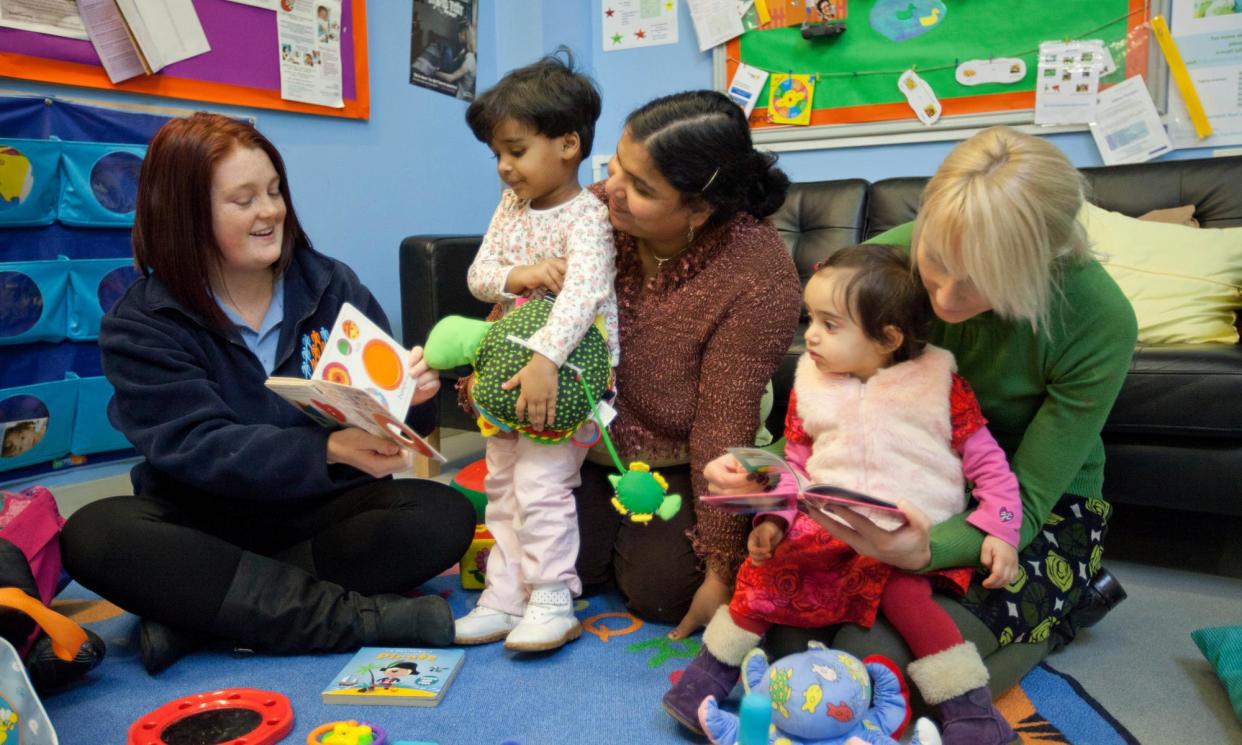 <span>IFS analysis has found significant improvements in the academic attainment of children from low-income backgrounds who had access to Sure Start centres.</span><span>Photograph: Martin Argles/The Guardian</span>