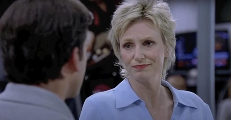 Woman stares disappointingly at a man in "The 40-Year-Old Virgin"