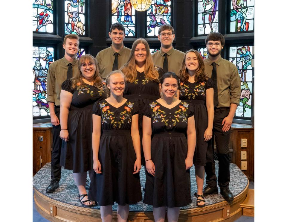 Geneva College's New Song Music Ministry will perform at 6 p.m. Friday at Minerva Municipal Park on Brock Avenue.
