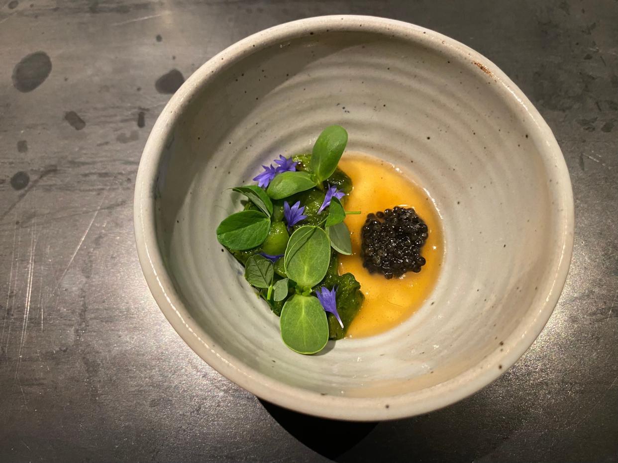 Japanese steamed egg custard course at The Den at Nonesuch in Oklahoma City, Okla. June 27, 2024