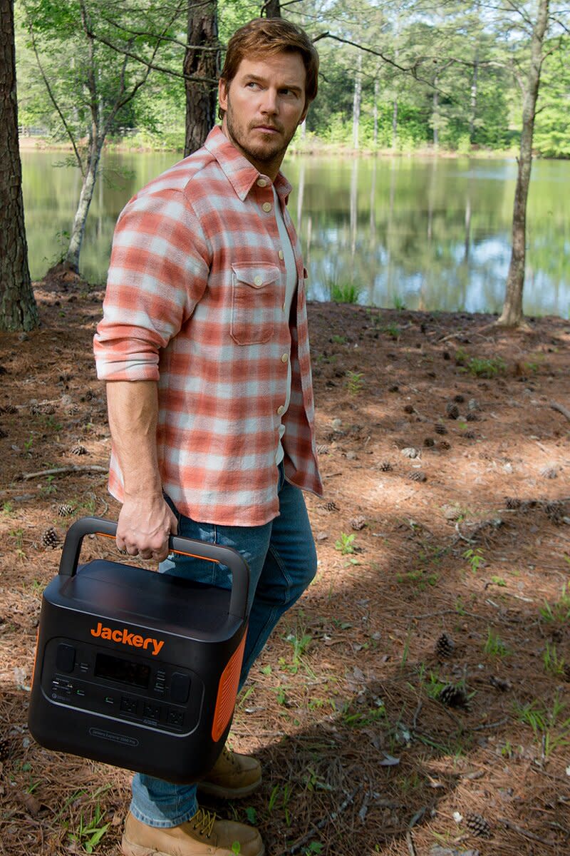 Chris Pratt in the woods