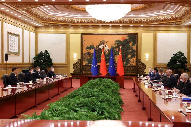 European Council President Charles Michel attends a meeting with Chinese President Xi Jinping in Beijing