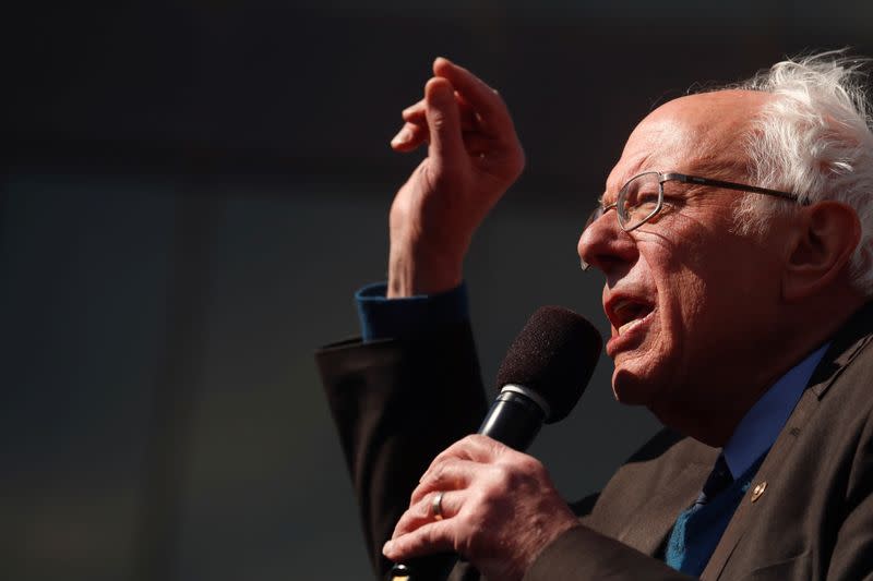 U.S. Democratic presidential candidate Bernie Sanders speaks at a rally in Grand Rapids, Michigan