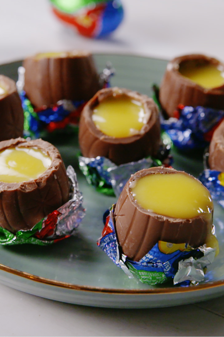 Cadbury Egg Pudding Shots