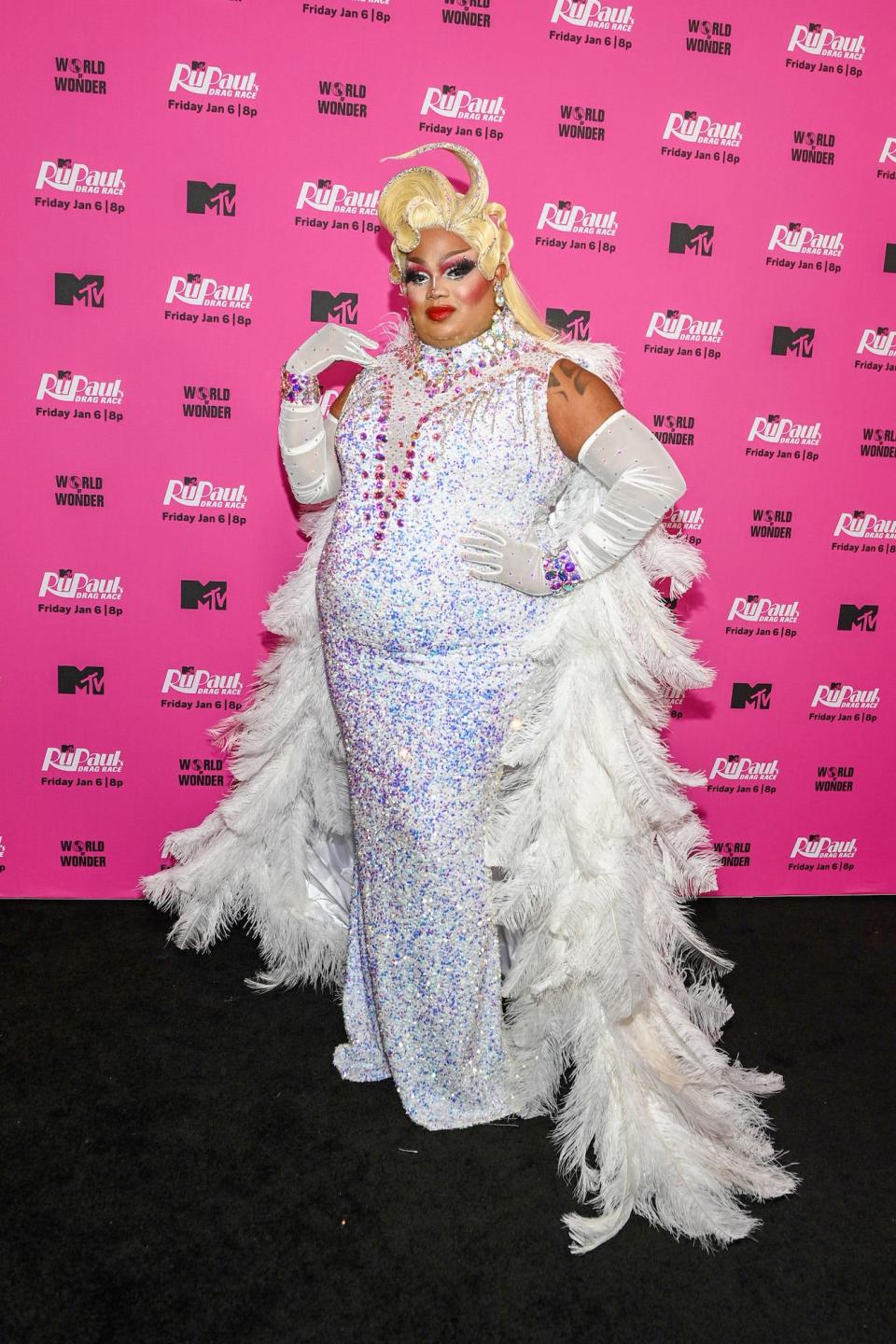 Malaysia Babydoll Foxx at the "RuPaul's Drag Race" season 15 premiere on January 5, 2023.