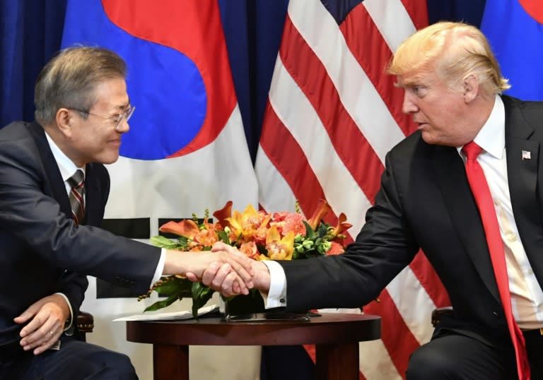 US President Donald Trump met in New York with South Korean President Moon Jae-in, a dove who recently visited Kim Jong Un in Pyongyang