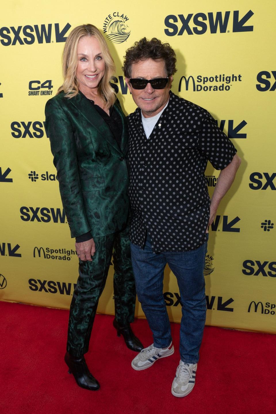 Tracy Pollan and Michael J. Fox attend a screening of "Still: A Michael J. Fox Movie" during South by Southwest on March 14 at the Paramount Theatre.