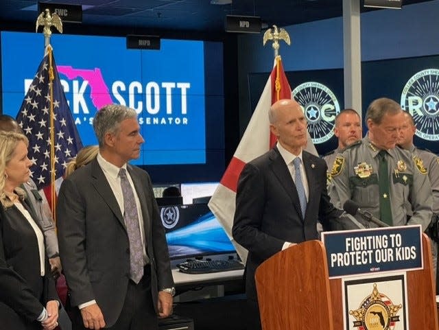 Sen. Rick Scott, a Republican from Florida, introduces a school safety bill he hopes to get signed into law. Scott said he hopes to get the bill, School Guardian Act, passed in the U.S. Senate and in the House of Representatives. He added he hopes to get the bill to President Joe Biden's desk for approval.