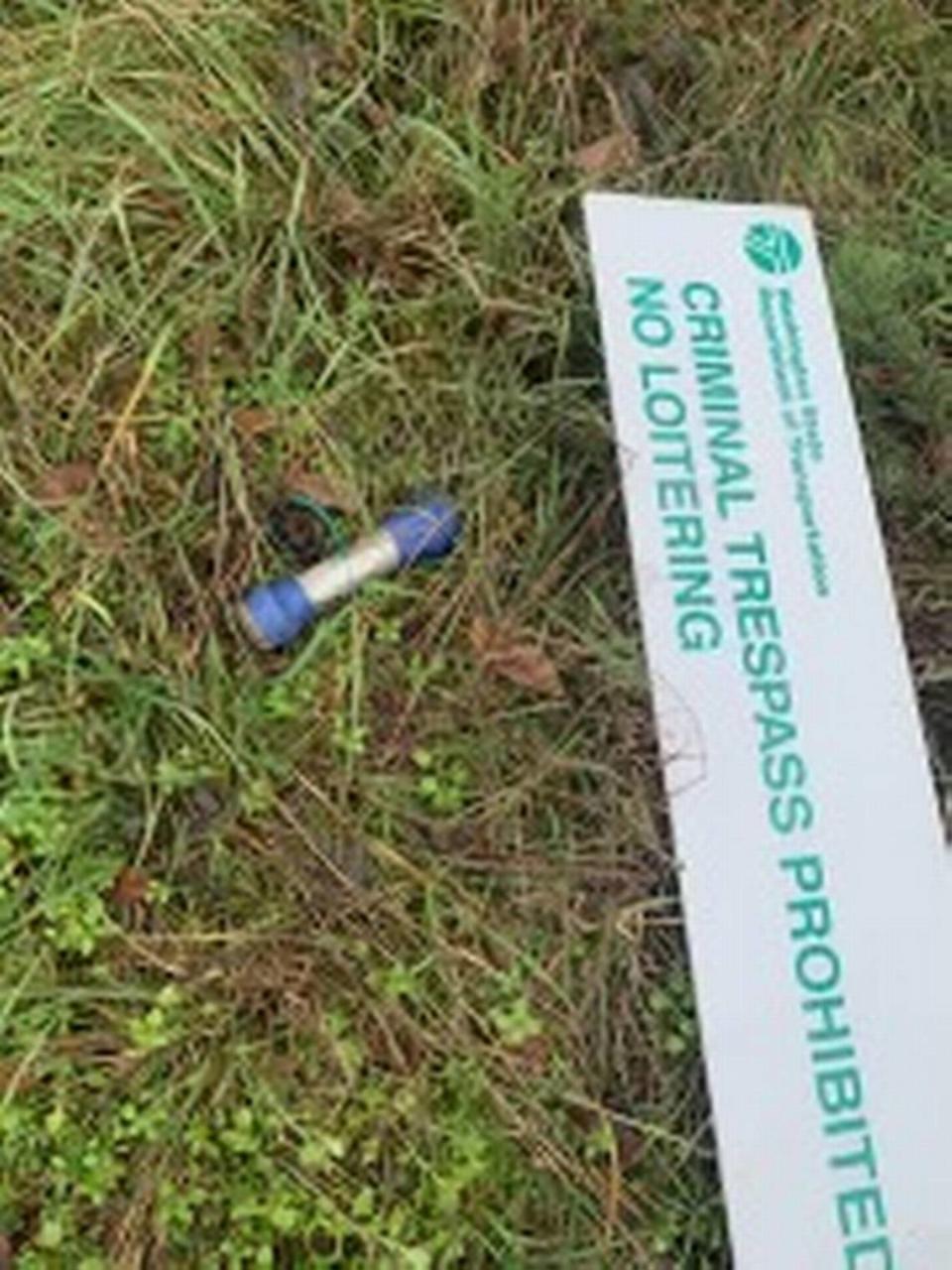 The pipe bomb that was found Monday morning in Tumwater. Washington State Patrol/Courtesy