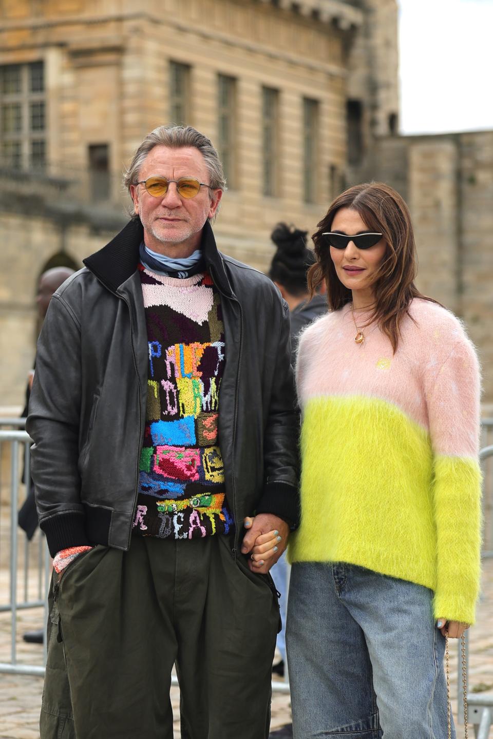 daniel craig, rachel weisz, loewe spring 2025 ready-to-wear, paris fashion week