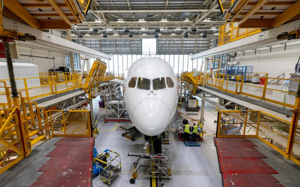 Inside one of Virgin's maintenance hangars at Heathrow