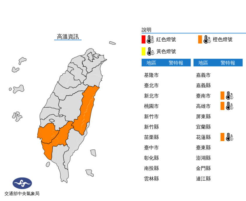 高溫資訊／氣象局提供