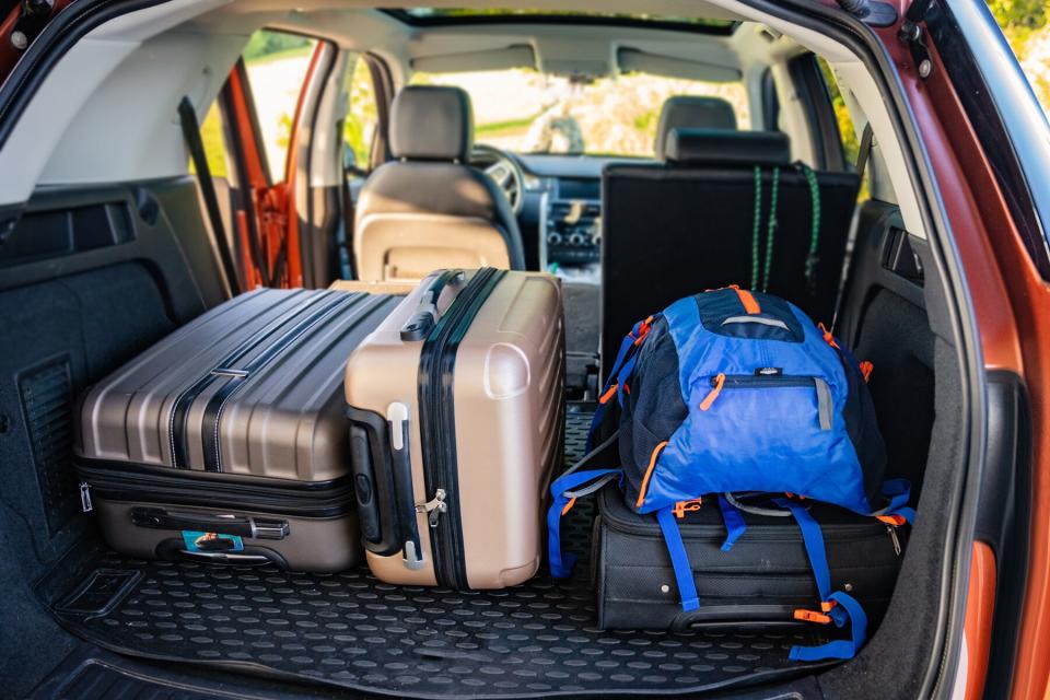 car trunk loaded with bags