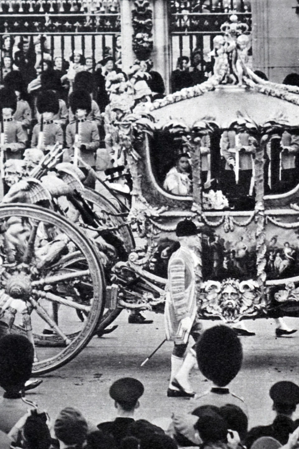 Queen Elizabeth II on the way to her coronation