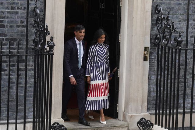 Outgoing Conservative Prime Minister Rishi Sunak speaks in Downing Street 