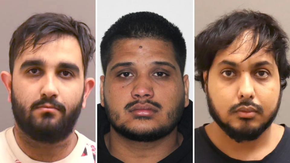 IHIT has released photos of Karan Brar (left), Kamalpreeet Singh (centre) and Karanpreet Singh (right), the three men arrested in the murder of Sikh activist Hardeep Singh Nijjar in Surrey, B.C., in June 2023.