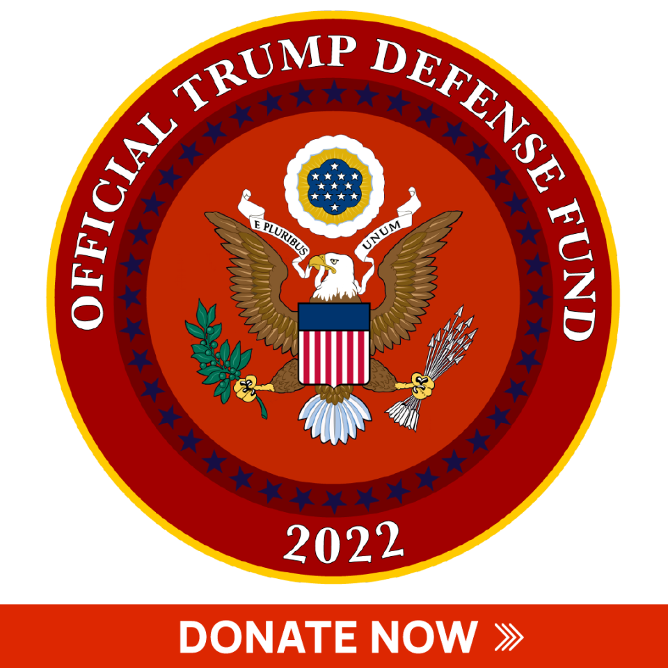 A logo for the "Official Trump Defense Fund" that Save America Joint Fundraising Committee has sought to raise money for in light of the FBI search at Mar-a-Lago.