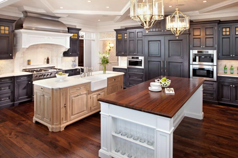 Modern white kitchen island with sink