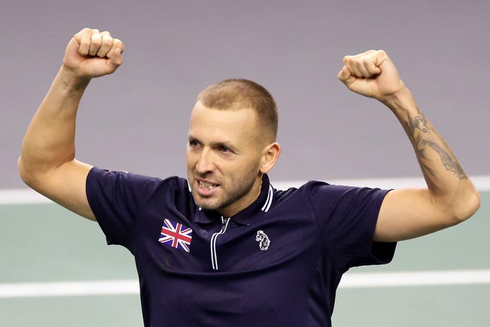 Dan Evans playing in Davis Cup for Great Britain in Glasgow in September (Steve Welsh/PA) (PA Wire)