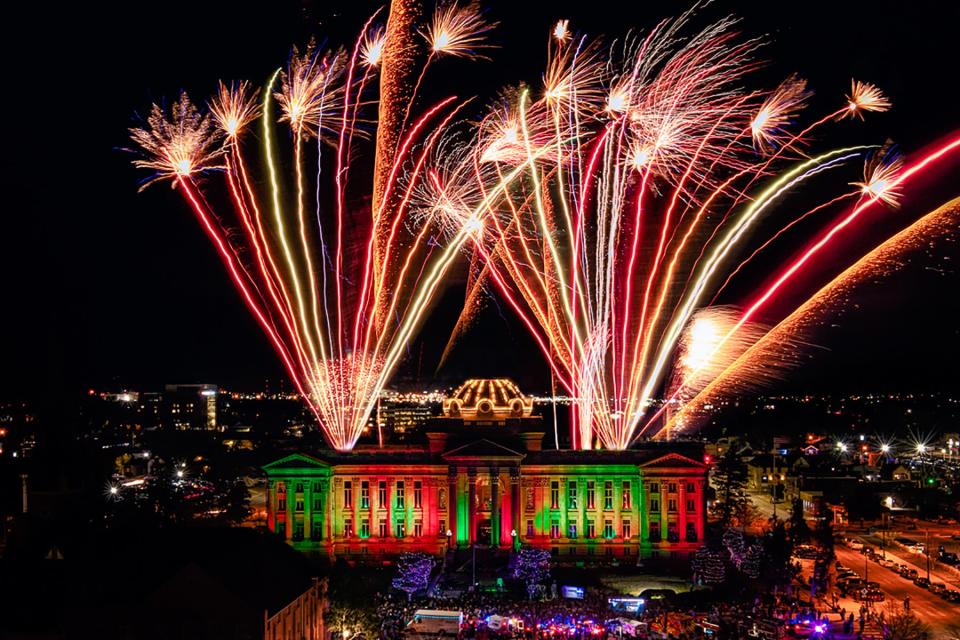 The historic Pueblo County Courthouse will be lit up for the holidays during a special event Tuesday, Nov. 22, featuring a professional laser light show, music and fireworks.