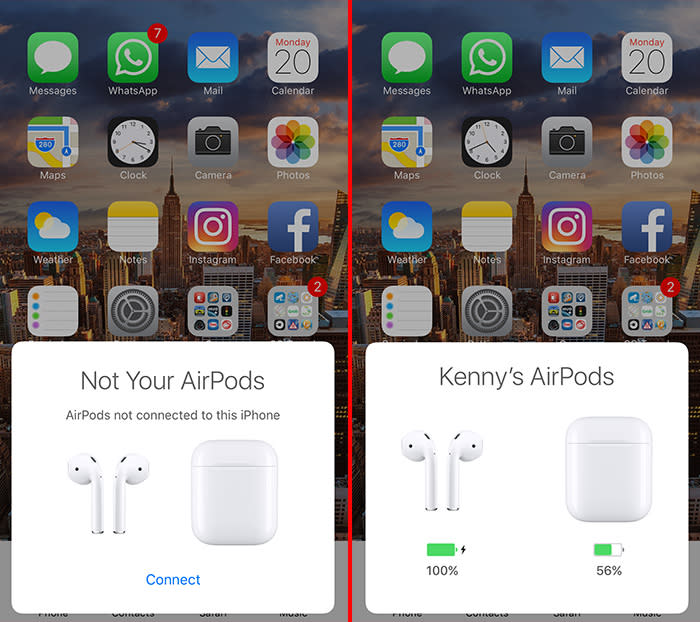 It is easy to pair the AirPods and also check its remaining battery level.