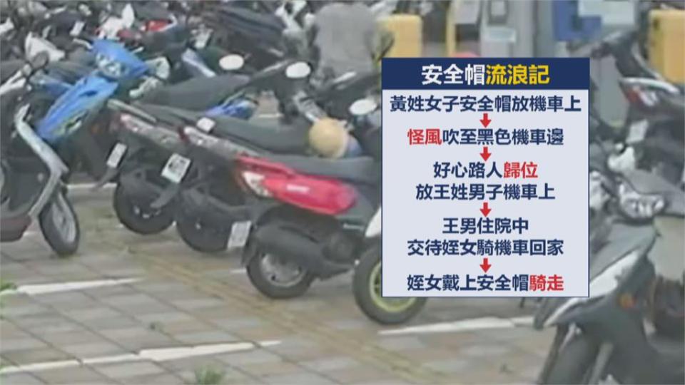 怪風吹落安全帽 　警方「以車追帽」物歸原主