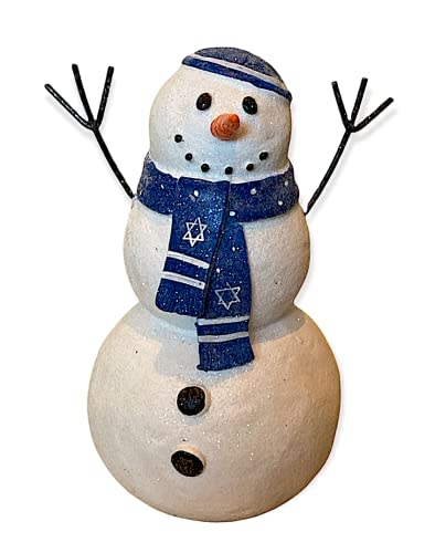 Hanukkah Jewish Snowman Figurine Collectible Decor Winter Decoration 7.5