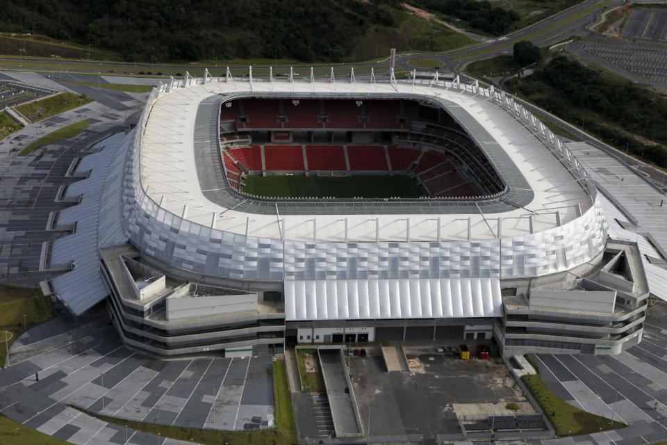 An aerial view of the Arena Pernambuco soccer stadium in Recife that will host five matches during the tournament. (Paulo Whitaker/Reuters)