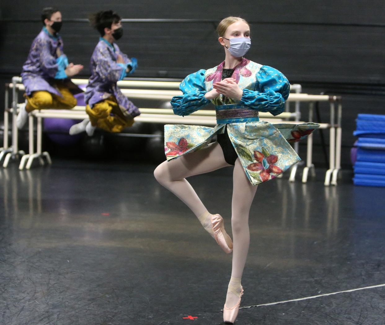 Allison Pellegrino rehearses last week with the Canton Ballet for upcoming performances of "The Nutcracker" at the Canton Palace Theatre.